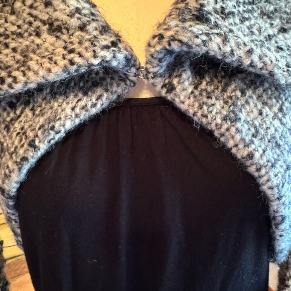 Bebe M Cardigan cropped in grey-white-black wool - Picture 2 of 7